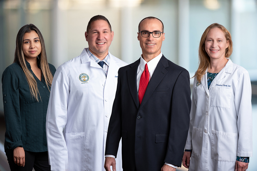 From left: Verenice (Medical Assistant), Jim Schiltz (Physician Assistant), Dr. Timothy Petsche, and Jessica Clark (Physician Assistant). Tracy (Registered Nurse) Kelly (Care Team Coordinator), and Naomi (Medical Scribe) not pictured.